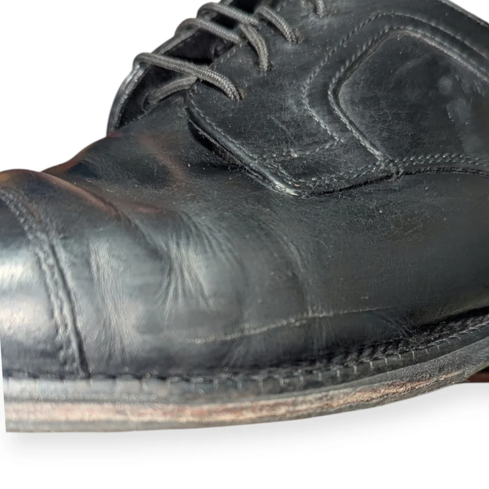 Cole Haan City Black Cap Toe Lace-Up Dress Oxfords shoes Men's US 8.5 M Wedding